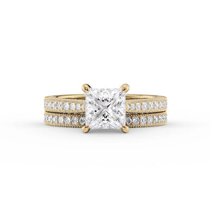The Catherine Set With A 1 Carat Princess Lab Diamond