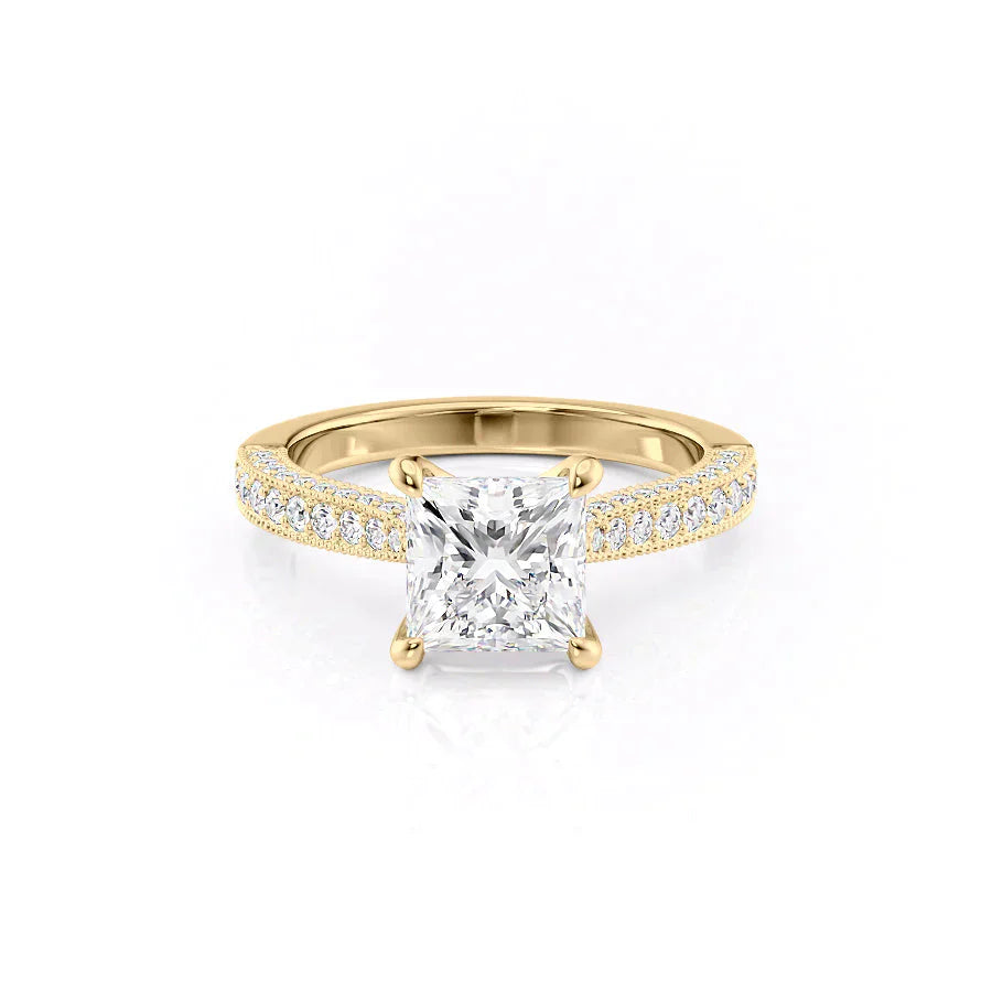 The Catherine Set With A 1 Carat Princess Lab Diamond