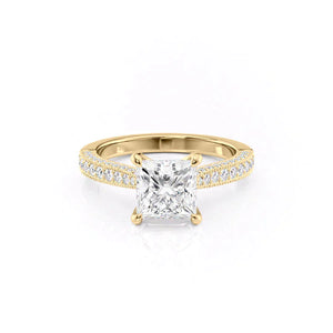 The Catherine Set With A 2.5 Carat Princess Lab Diamond