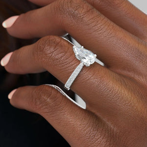 The Catherine Set With A 3 Carat Pear Lab Diamond