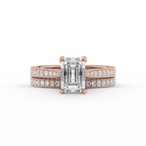 The Catherine Set With A 2 Carat Emerald Lab Diamond
