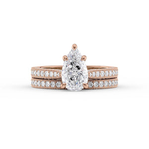 The Catherine Set With A 2 Carat Pear Lab Diamond