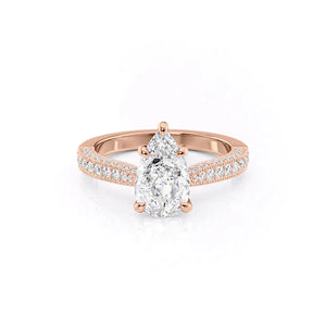 The Catherine Set With A 2.5 Carat Pear Lab Diamond