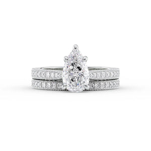The Catherine Set With A 1 Carat Pear Lab Diamond
