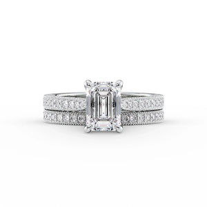 The Catherine Set With A 3 Carat Emerald Lab Diamond
