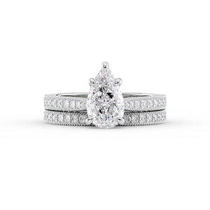 The Catherine Set With A 3 Carat Pear Lab Diamond