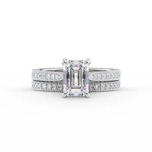 The Catherine Set With A 1.5 Carat Emerald Lab Diamond