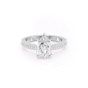 The Catherine Set With A 1.5 Carat Pear Lab Diamond