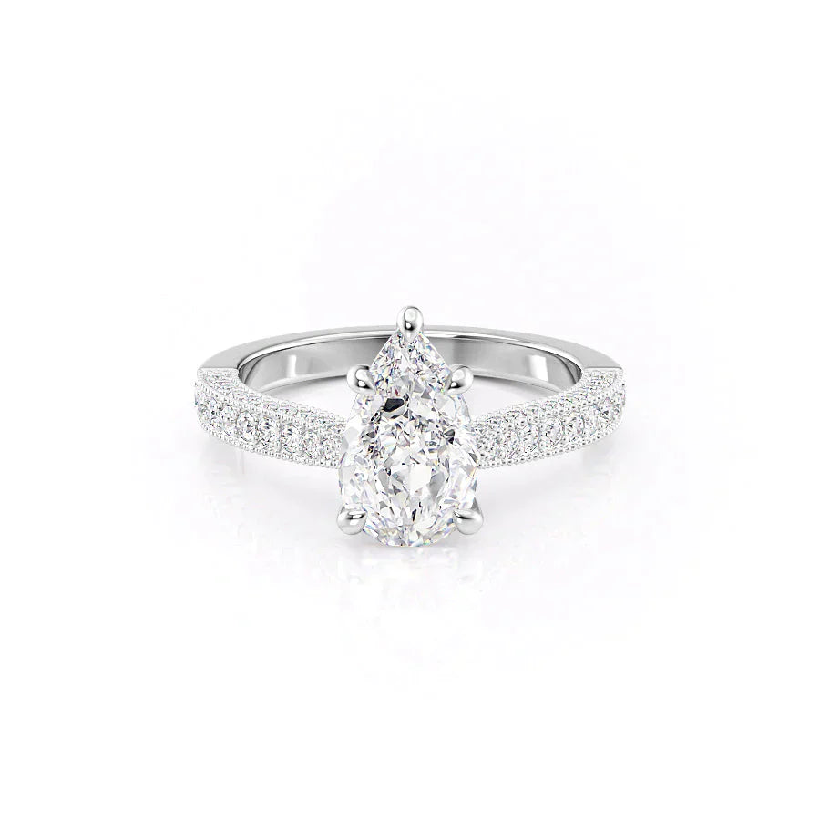 The Catherine Set With A 3 Carat Pear Lab Diamond