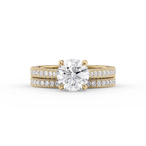 The Catherine Set With A 3 Carat Round Lab Diamond