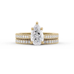 The Catherine Set With A 1.5 Carat Pear Lab Diamond
