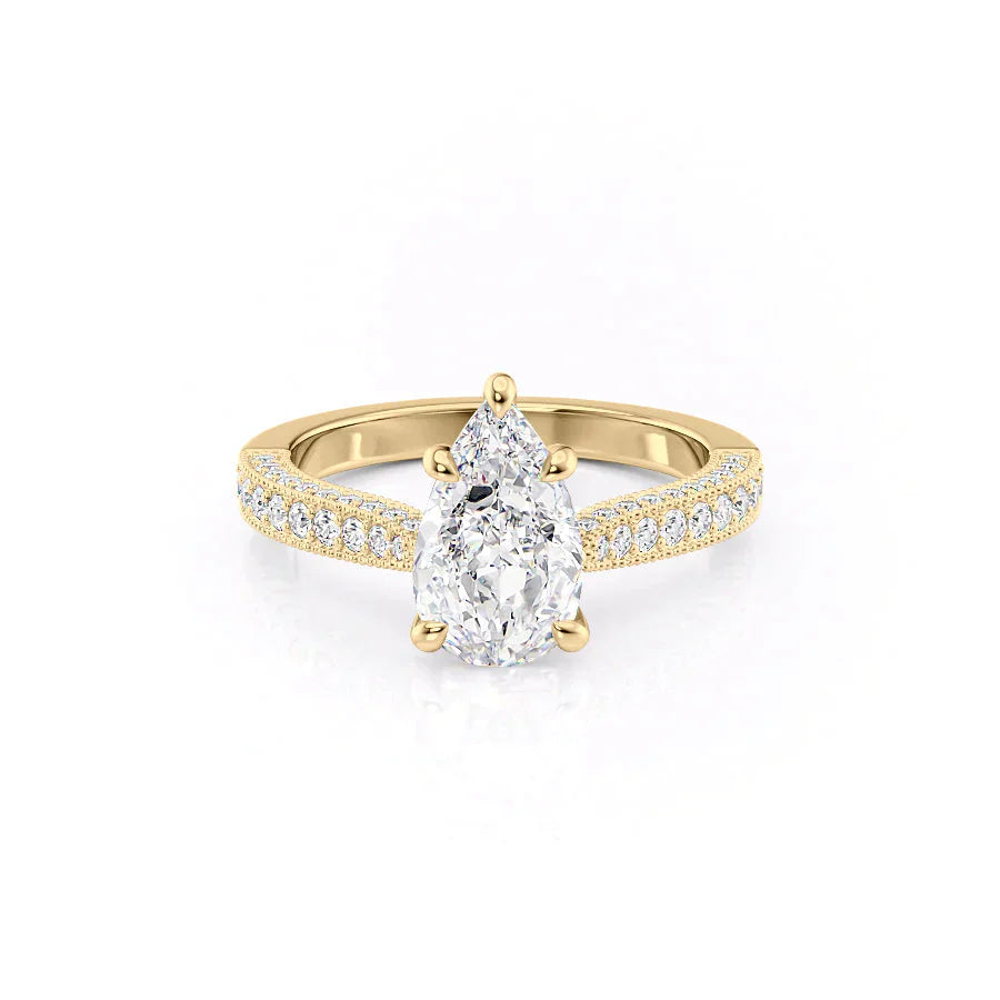 The Catherine Set With A 3 Carat Pear Lab Diamond