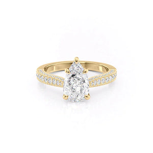 The Catherine Set With A 1.5 Carat Pear Lab Diamond