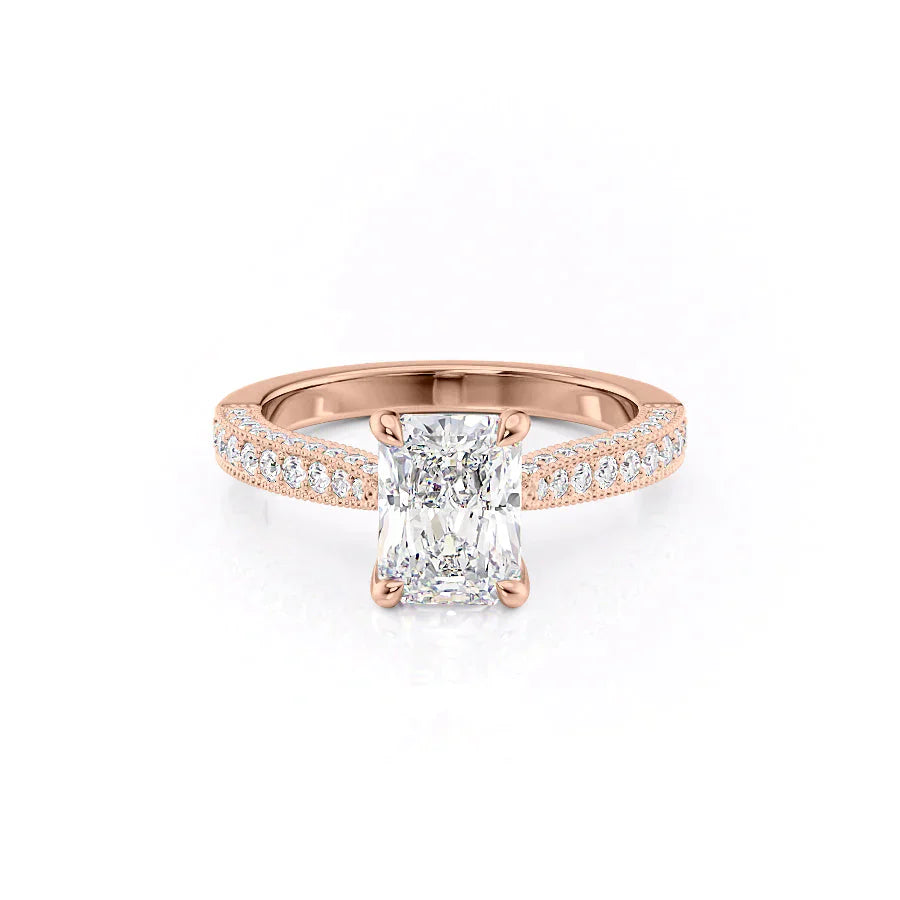 The Catherine Set With A 1 Carat Radiant Lab Diamond