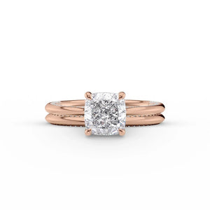 The Claire Set With A 1.5 Carat Cushion Lab Diamond