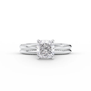 The Claire Set With A 3 Carat Cushion Lab Diamond