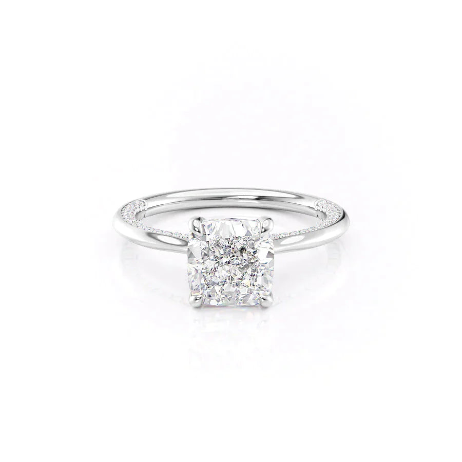 The Claire Set With A 1.5 Carat Cushion Lab Diamond