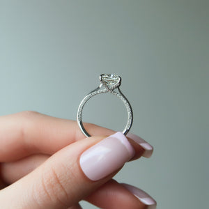 The Claire Set With A 3 Carat Cushion Lab Diamond