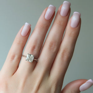 The Claire Set With A 3 Carat Cushion Lab Diamond