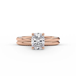 The Claire Set With A 2.5 Carat Elongated Cushion Lab Diamond