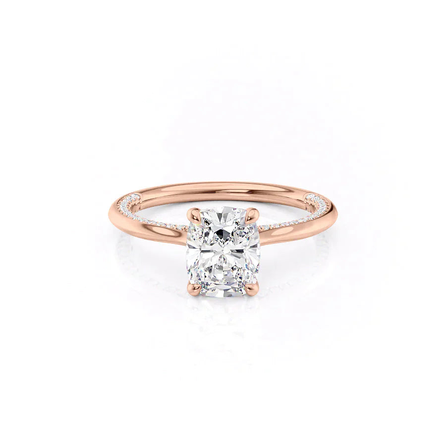 The Claire Set With A 1.5 Carat Elongated Cushion Lab Diamond