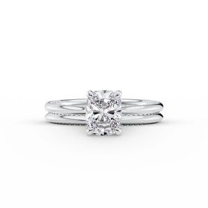 The Claire Set With A 1 Carat Elongated Cushion Lab Diamond