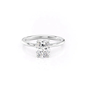 The Claire Set With A 2.5 Carat Elongated Cushion Lab Diamond
