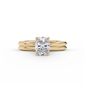 The Claire Set With A 1 Carat Elongated Cushion Lab Diamond