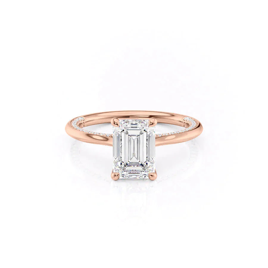 The Claire Set With A 2.5 Carat Emerald Lab Diamond
