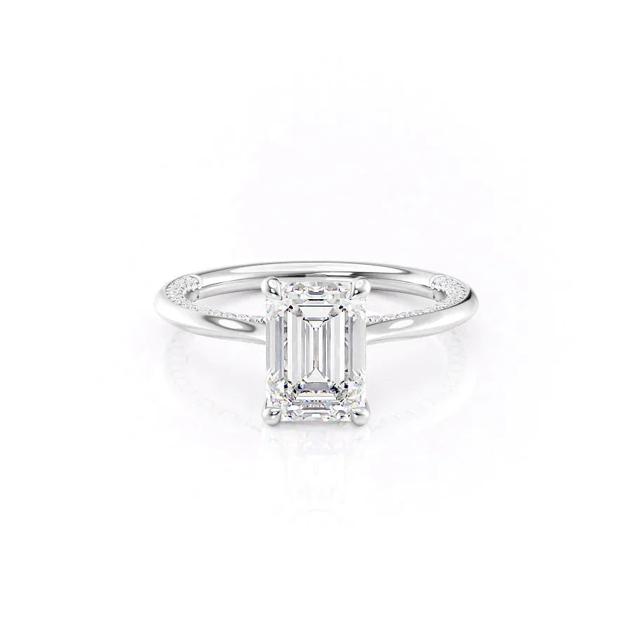 The Claire Set With A 2.5 Carat Emerald Lab Diamond