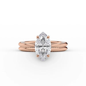 The Claire Set With A 3 Carat Marquise Lab Diamond