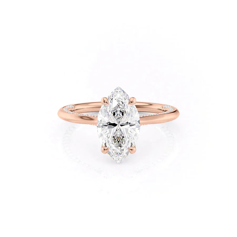 The Claire Set With A 2.5 Carat Marquise Lab Diamond