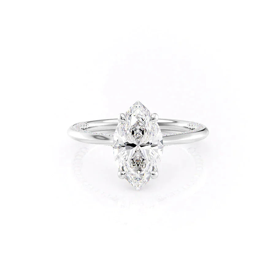 The Claire Set With A 2.5 Carat Marquise Lab Diamond