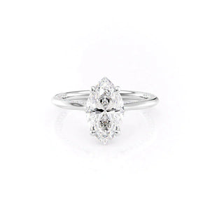The Claire Set With A 2.5 Carat Marquise Lab Diamond