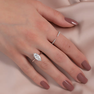 The Claire Set With A 1 Carat Marquise Lab Diamond