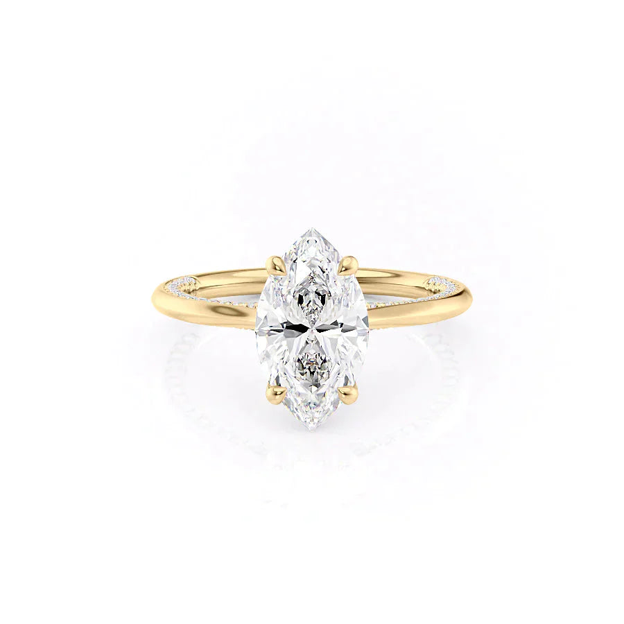 The Claire Set With A 2.5 Carat Marquise Lab Diamond