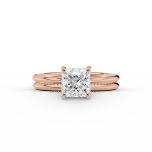 The Claire Set With A 2.5 Carat Princess Lab Diamond