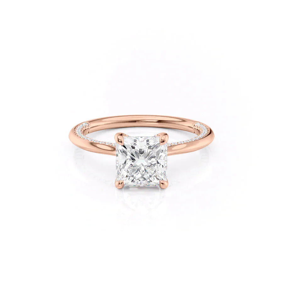 The Claire Set With A 1 Carat Princess Lab Diamond