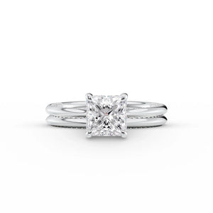 The Claire Set With A 2.5 Carat Princess Lab Diamond
