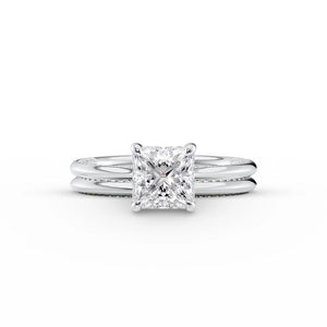 The Claire Set With A 3 Carat Princess Lab Diamond