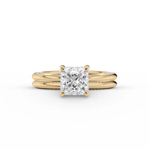 The Claire Set With A 1 Carat Princess Lab Diamond