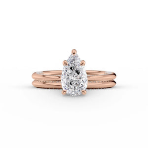 The Claire Set With A 1 Carat Pear Lab Diamond