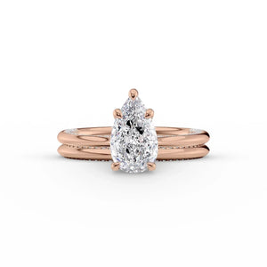 The Claire Set With A 3 Carat Pear Lab Diamond
