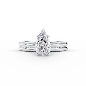 The Claire Set With A 1 Carat Pear Lab Diamond
