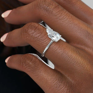 The Claire Set With A 1.5 Carat Pear Lab Diamond