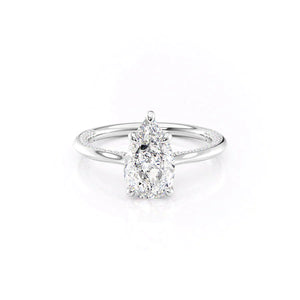The Claire Set With A 2.5 Carat Pear Lab Diamond