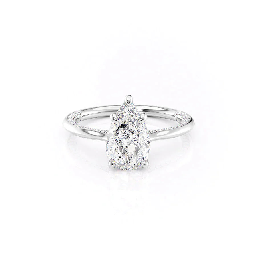 The Claire Set With A 2.5 Carat Pear Lab Diamond