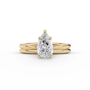 The Claire Set With A 2.5 Carat Pear Lab Diamond