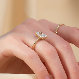 The Claire Set With A 2.5 Carat Radiant Lab Diamond