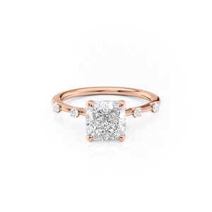 The Serena Set With A 2 Carat Cushion Moissanite